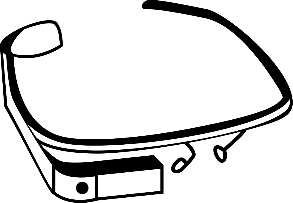 Google Glass Upper Frontal View Comments - Google Glasses Icon (981x682), Png Download