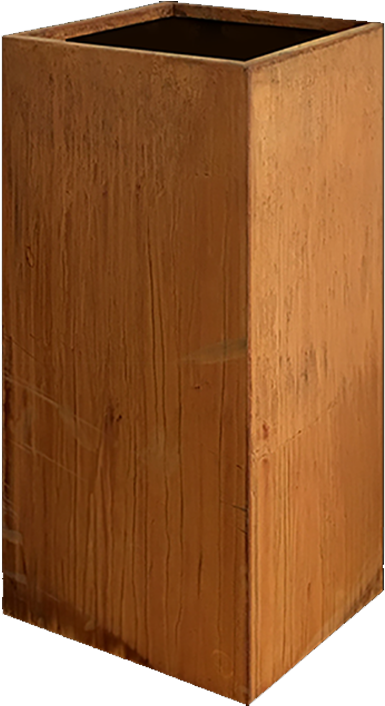 Corten Steel Planter Quadrum - Plywood (500x965), Png Download