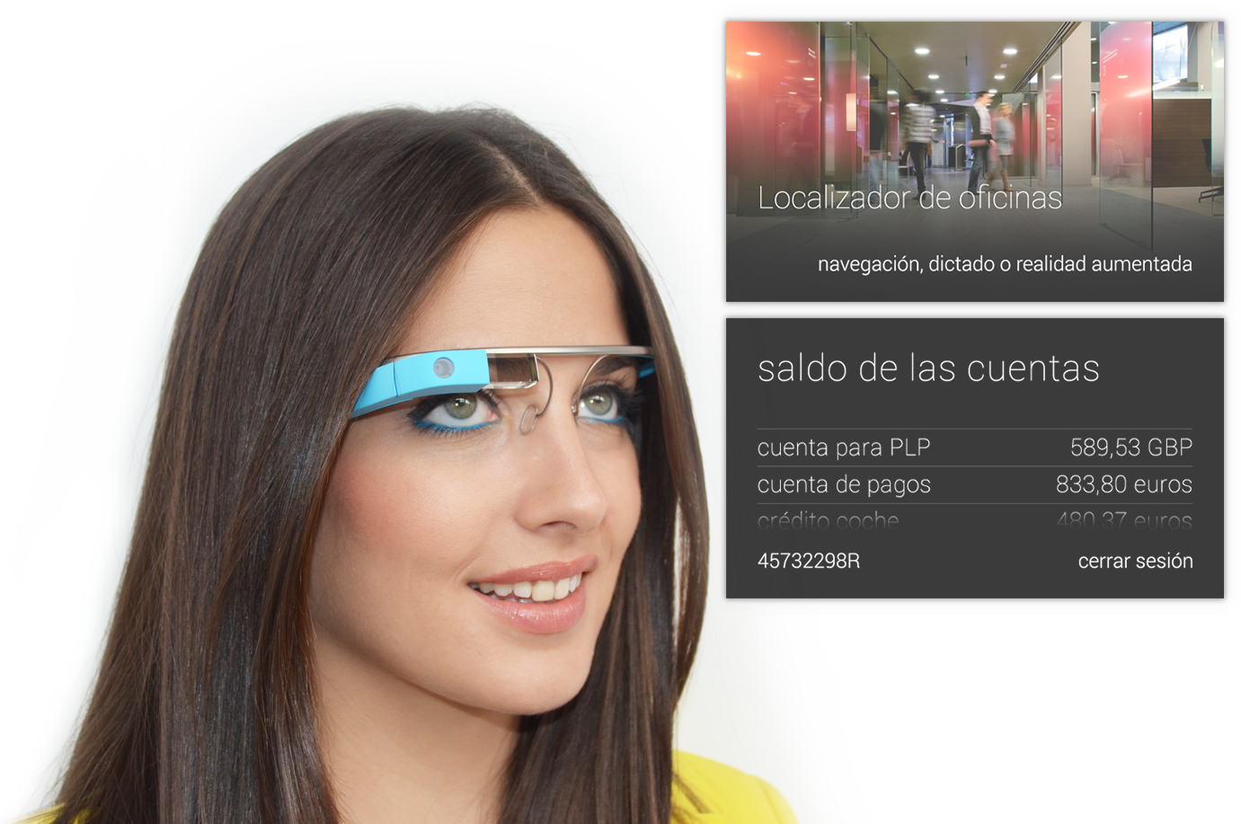 We Create Glassware That Is Google Glass Apps Which - Google Glass Banking (1381x917), Png Download
