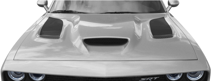 Dodge Challenger 2015 To Present Srt Hellcat Hood Vent - Challenger Hellcat Hood Stripe (700x263), Png Download