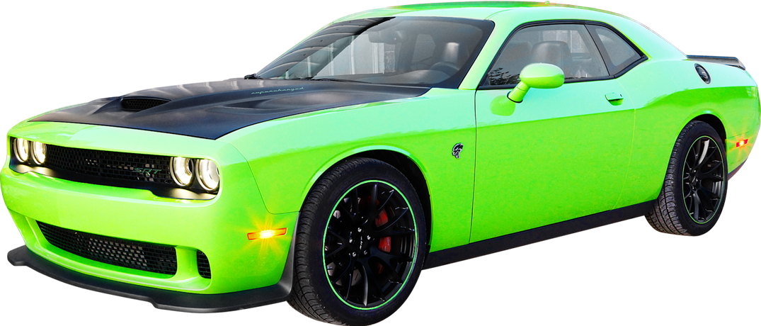 Shown Above Is David Mihalik's Hellcat With 6118 1/8" - Dodge Challenger (1075x460), Png Download
