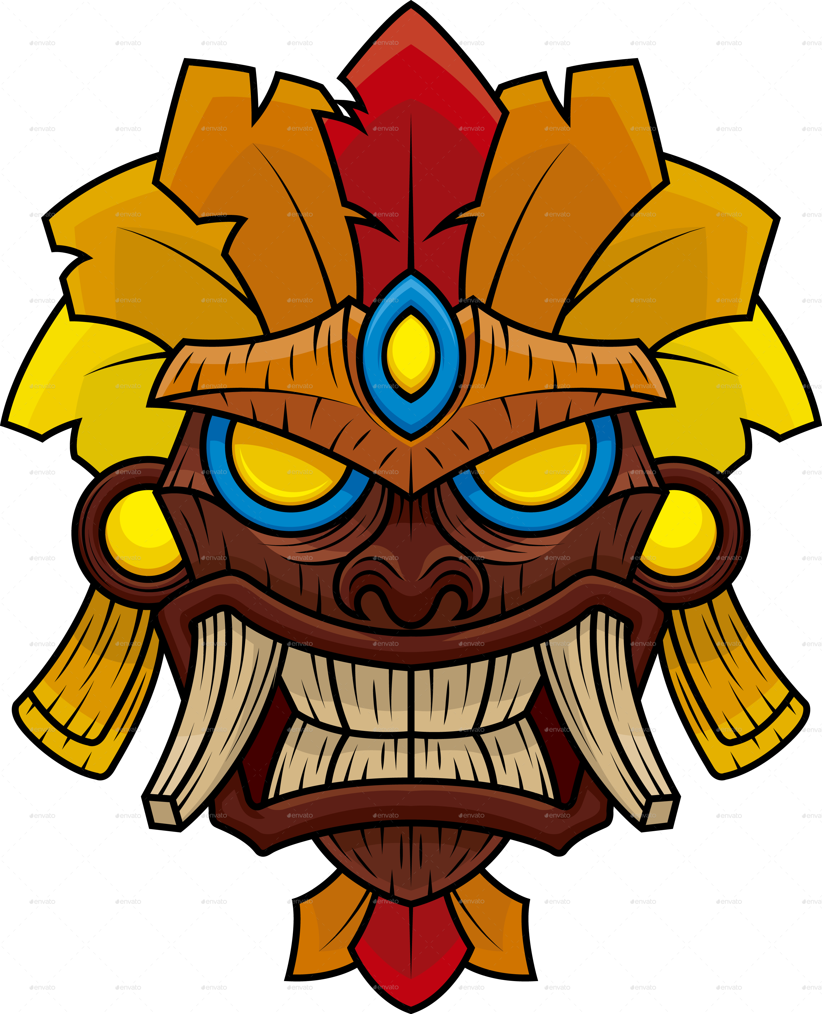 Tiki Mask 4 - Tiki Mask Transparent Background (2873x3543), Png Download