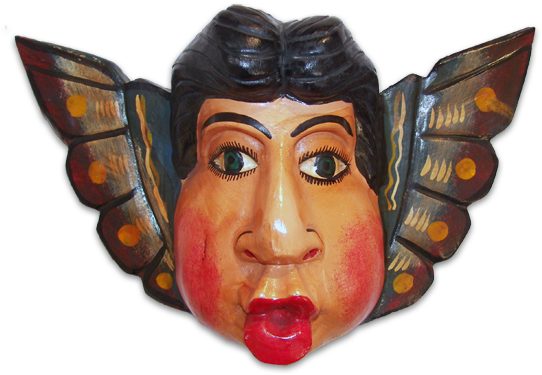 Angel Mask - Mexican Cultural Masks (550x389), Png Download
