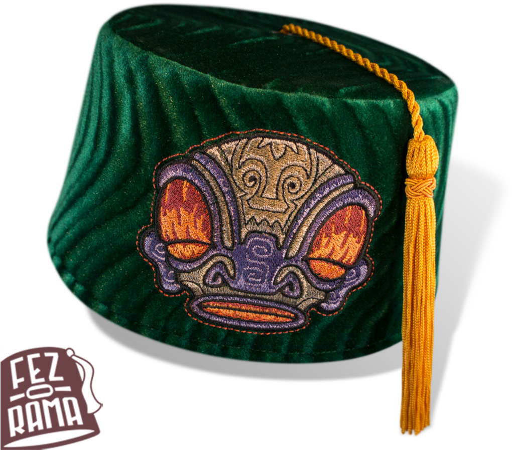 Green Hiamoe Tiki Fez - Fez (1024x1024), Png Download