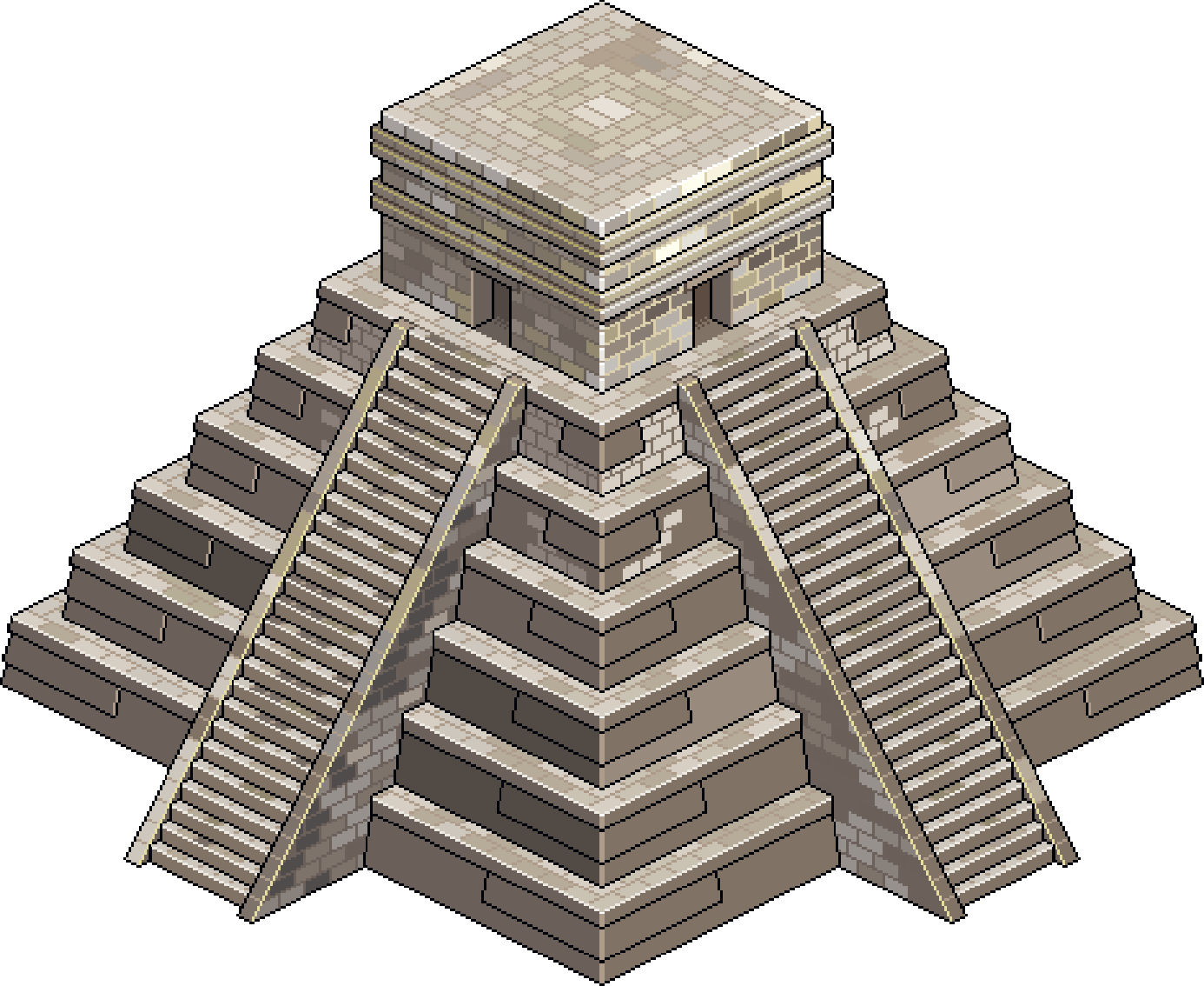 Pt Babylon Maya Pyramide 03k - Wood (1386x1134), Png Download