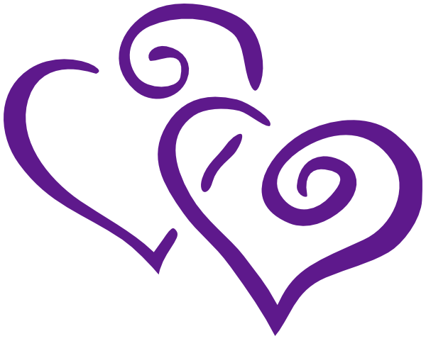 Fancy Heart Clip Art - Purple Wedding Clipart Free (600x481), Png Download