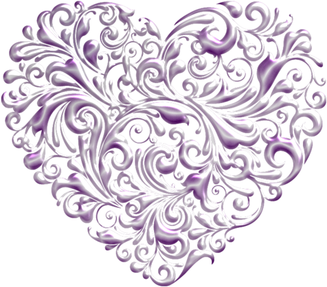 Fancy Hearts Heart 6 Scrap And Tubes - Coeur Image Saint Valentin Violet (500x439), Png Download