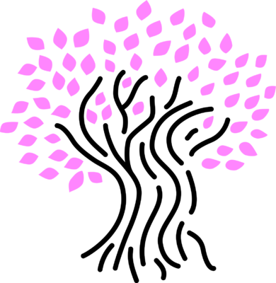 Pink Leaf Tree - Pink Tree Clip Arts (390x400), Png Download