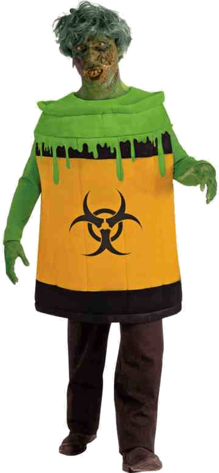 Toxic Waste Barrel Zombie Costume - Toxic Waste Barrel Costume (366x580), Png Download