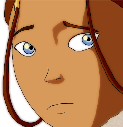 Eyes Of Katara - Cartoon (600x440), Png Download