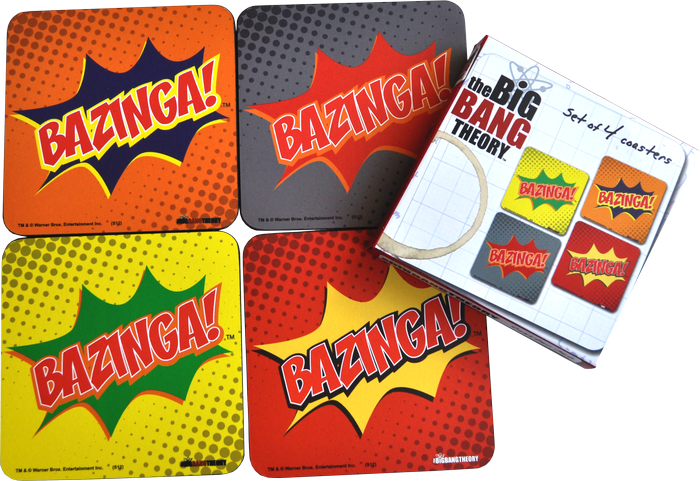 Big Bang Theory Bazinga Coaster Set - Big Bang Theory Bazinga Coaster Set K1807932 (700x481), Png Download