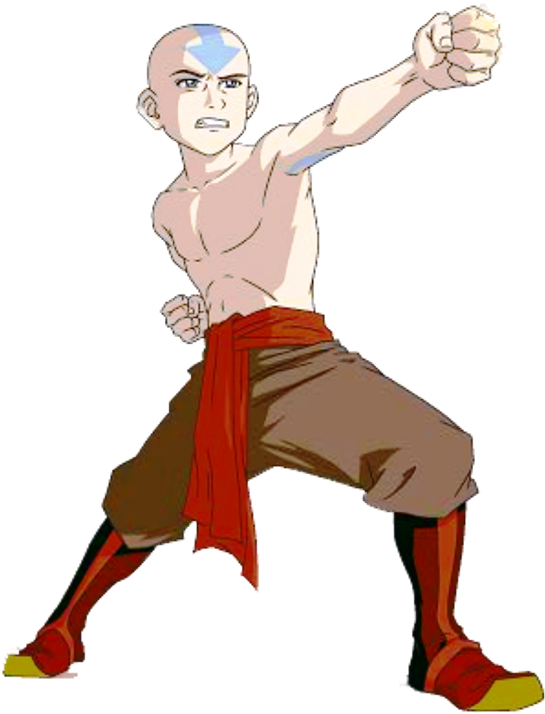 Aang Doing Practise-ynb619 - Avatar The Last Airbender Png (600x755), Png Download