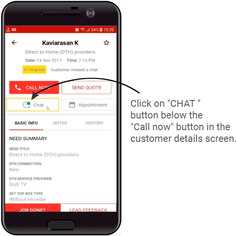 To Chat With A Customer, Go To Leads Dashboard Page - Iphone (485x484), Png Download