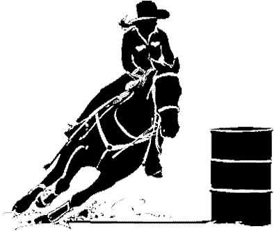 Rodeo Barrel Racing Clipart - Barrel Racer Silhouette (400x350), Png Download