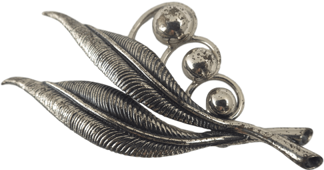 Danecraft Sterling Silver Fern Leaf & Berry Pin - Jewellery (800x800), Png Download