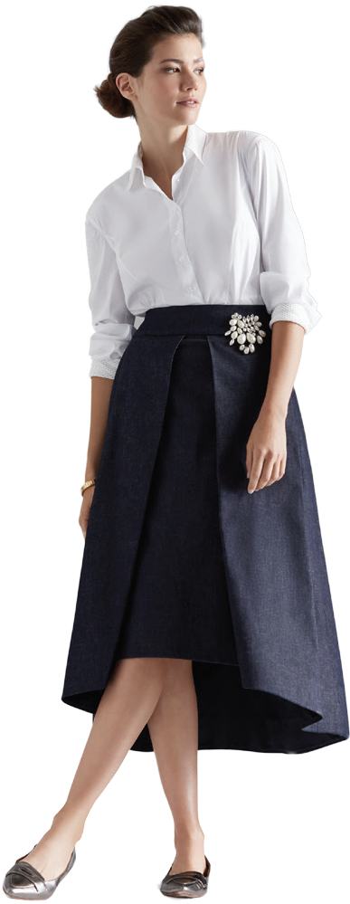 White Blue Skirt - Dress (387x999), Png Download