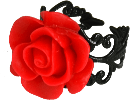 Gothic Red Rose Ring - "gothic Red Rose Ring" (555x555), Png Download