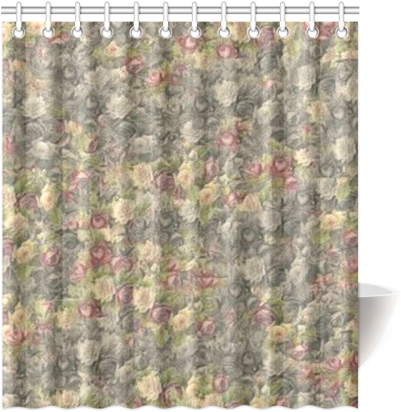 Vintage Gothic Rose Shower Curtain - Patchwork (500x500), Png Download
