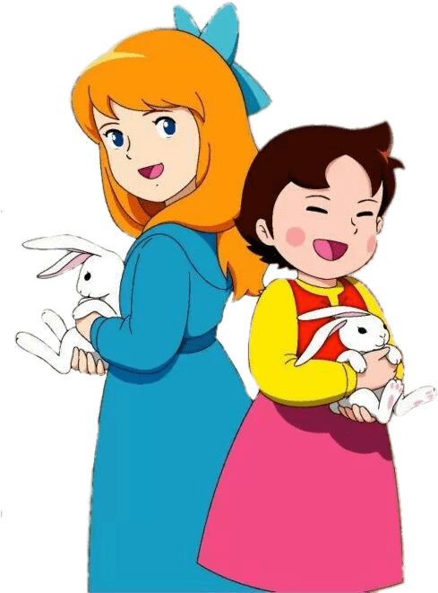Heidi And Clara Holding Rabbits Png - Heidi Png (510x720), Png Download