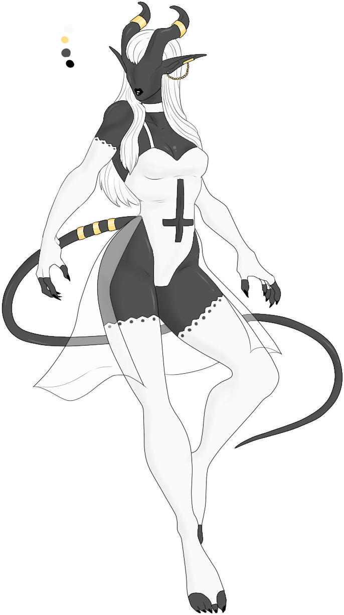 Monster Girl Adopt - Transparent Lineart Monster Girl (800x1300), Png Download