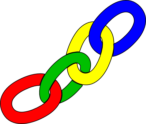 Color Chain Links Clip Art - Chain Links Clip Art (600x511), Png Download