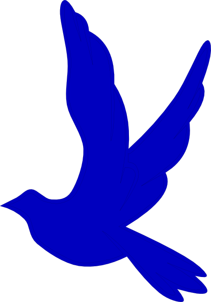 Blue Dove Right Clip Art - Blue Dove Png (414x592), Png Download