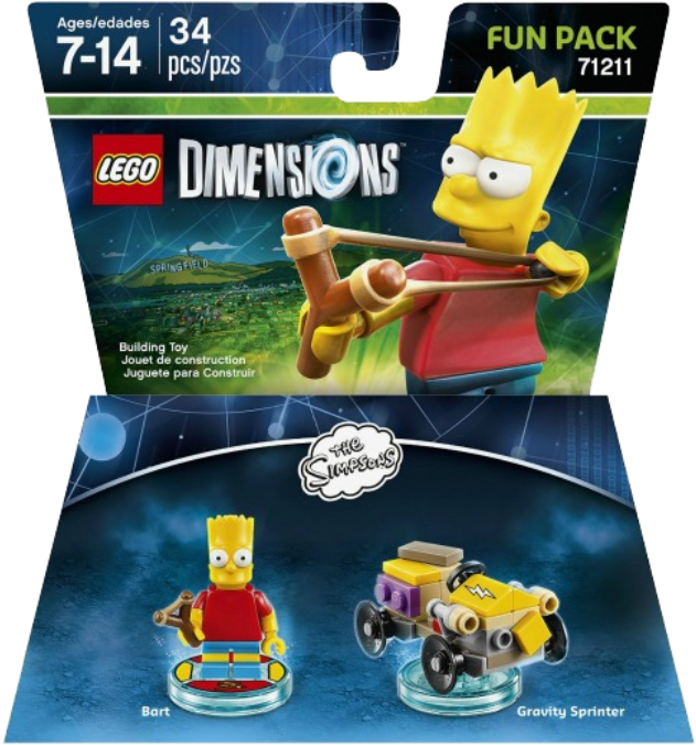 Lego Dimensions The Simpsons Bart (654x700), Png Download