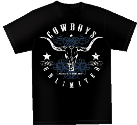 "blue Skull" Cowboys Unlimited - Tee Shirt Steve N Seagulls (480x480), Png Download