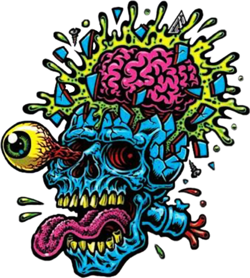 Skull Skulls Calavera Zombie Art Crazy Toxic Cool Stick - Santa Cruz Skate Dibujos (815x908), Png Download