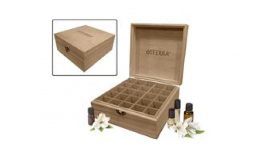 Wooden Box With Logo - Doterra Logo Engraved Essential Oils Wooden Storage (500x500), Png Download