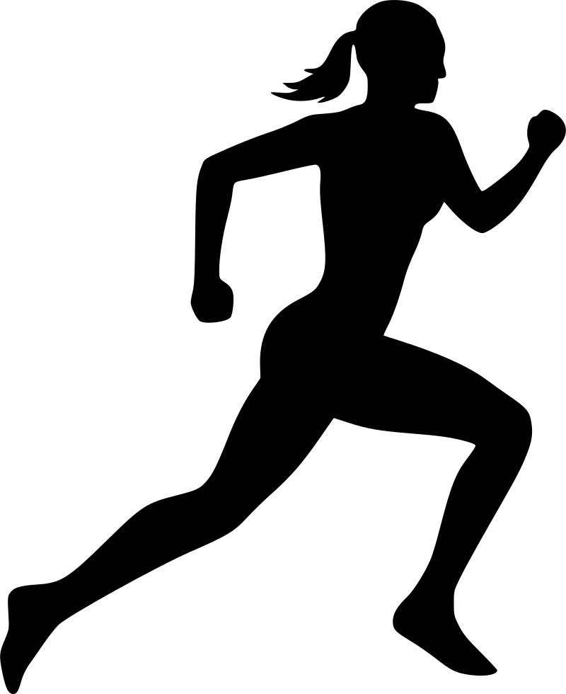 Running Woman - - Running Silhouette Woman (800x980), Png Download