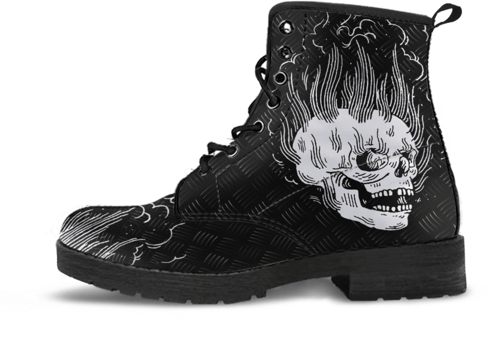 Skull Obsession White Flaming Skull - Turtle In A Boot (1024x850), Png Download