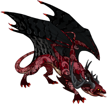 A Crimson Dragon Covered In Scars And Burn Marks Greets - Dragon (350x350), Png Download