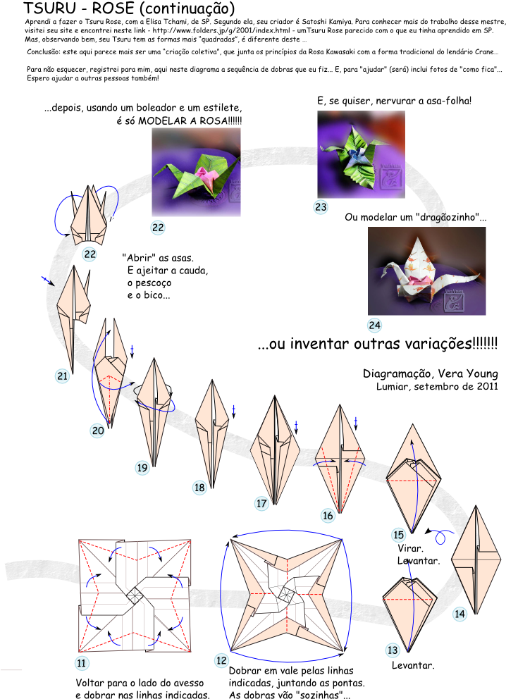Part 2 Of Folding Rose Crane Origami Ideas, Diy Origami, - Origami Tsuru Rose (744x1052), Png Download