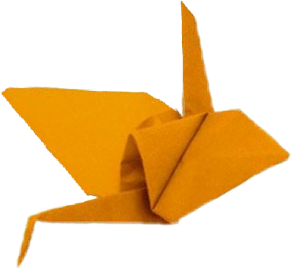 Paper Crane Origami Orange Craft - Paper Crane (422x389), Png Download