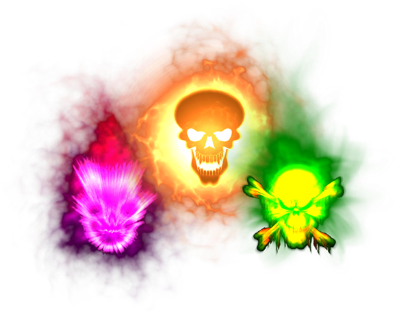 Burning Skull Death Fx - 3d Burning Skulls Png (600x500), Png Download