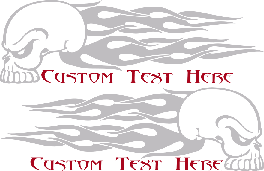 Flaming Skull Fs6 Gas Tank Decals - Graphic Design (880x572), Png Download