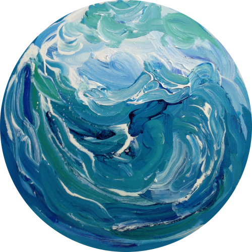 Acrylic Paint On T-shirt - Painting (500x500), Png Download