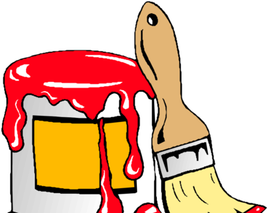 Painting Equipment 2 Clipart - Paint Tin Clip Art (415x310), Png Download