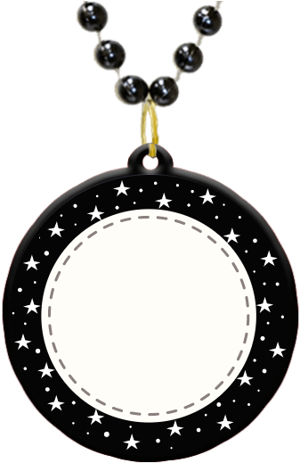 Custom Mardi Gras Bead Medallion With A Black Starry - Bachelorette Background (450x530), Png Download