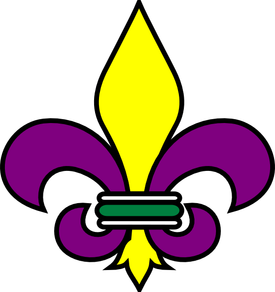 Fleur De Lis Mardi Gra Clip Art At Clker Com Vector - Mardi Gras Clip Art (564x598), Png Download