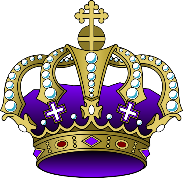 Purple Crown Clip Art At Clker - Purple And Gold Crown Png (600x583), Png Download