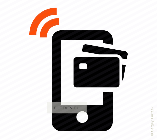 Vector Icon Of Mobile Phone With Wireless Signal Under - Mobile Wallet Vector (620x553), Png Download