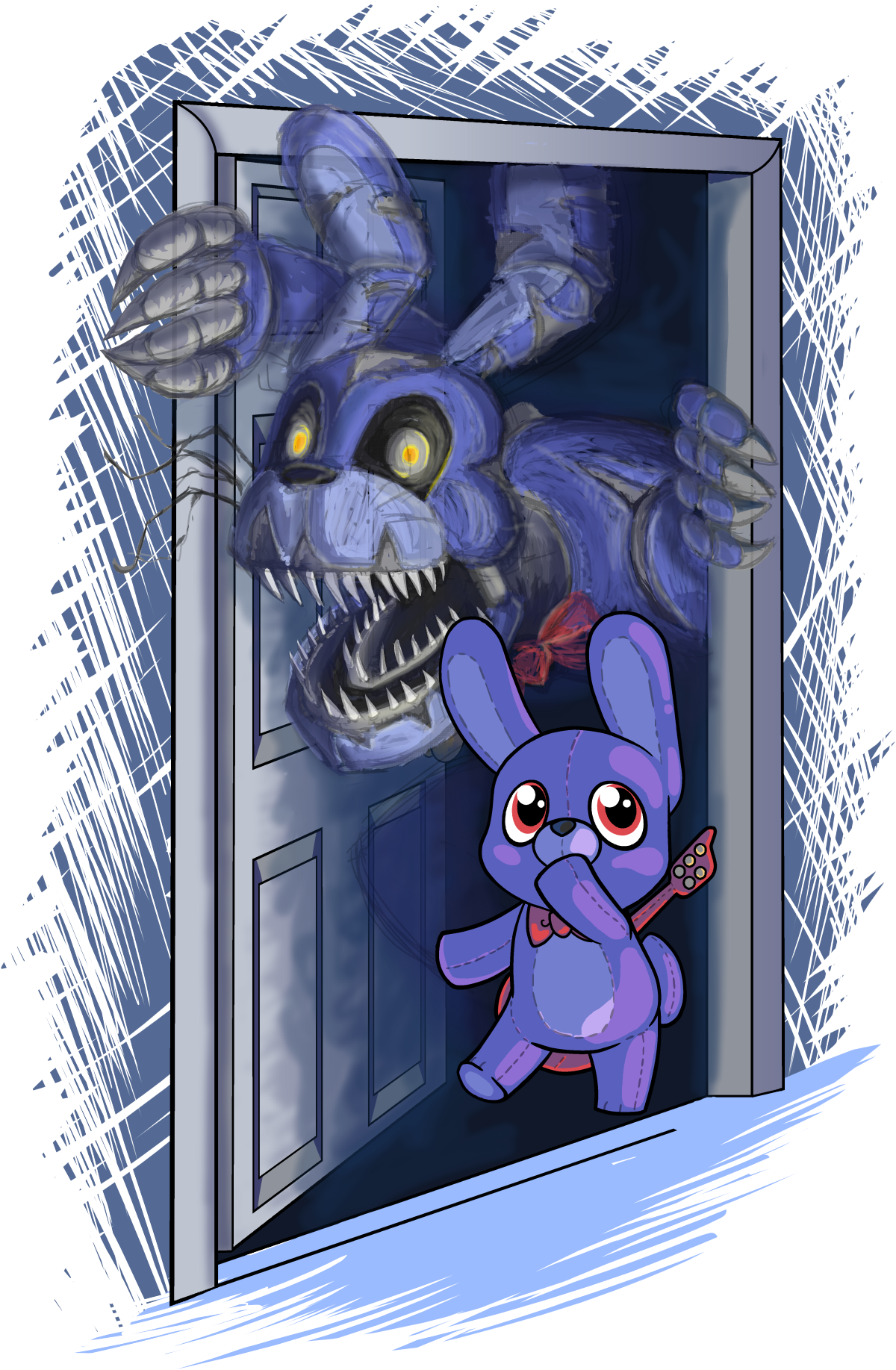 And The Last At The Door Nightmare Bonnie And Now As - T-shirt (1237x1920), Png Download