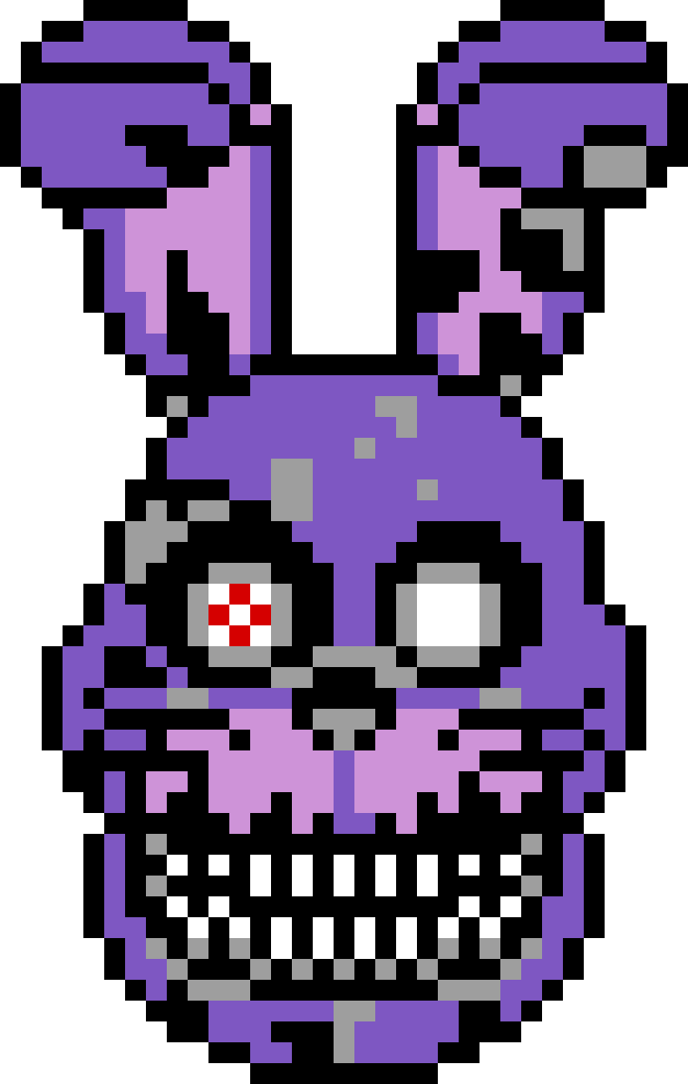 Nightmare Bonnie - Perler Beads Fnaf (759x1196), Png Download
