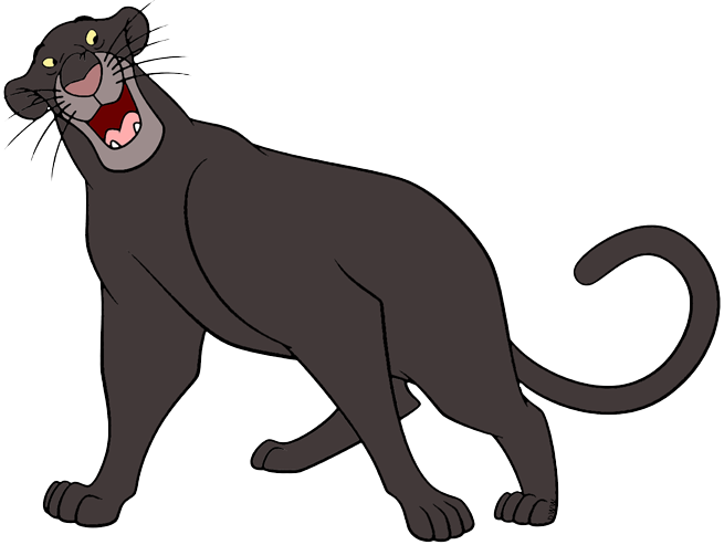 Jungle Book Clipart Black And White - Libro De La Selva Bagheera (655x493), Png Download
