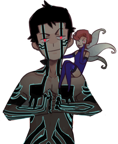 Post By Giorno Giovanna On Aug 21, 2015 At - Demi Fiend And Pixie (500x545), Png Download