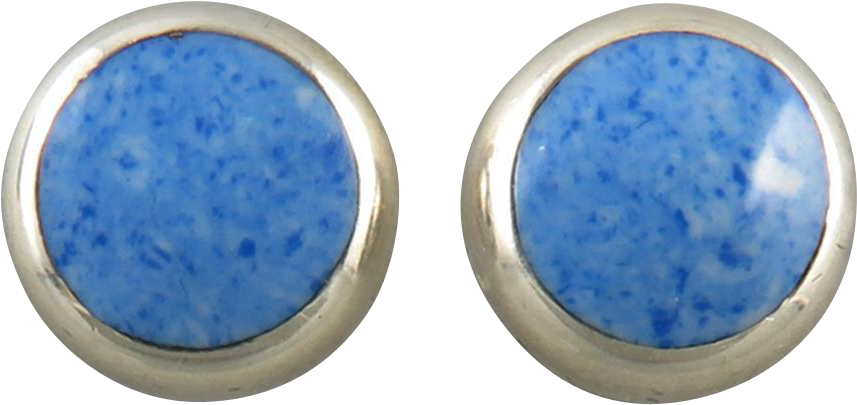 Denim Lapis And Sterling Silver Button Earrings - Earrings (856x856), Png Download