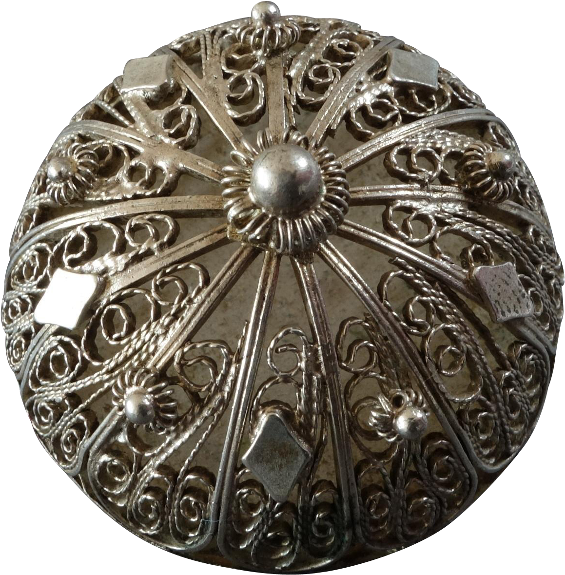 Large Antique Silver Plated Filigree Metal Button Traditional - Antique (1179x1179), Png Download