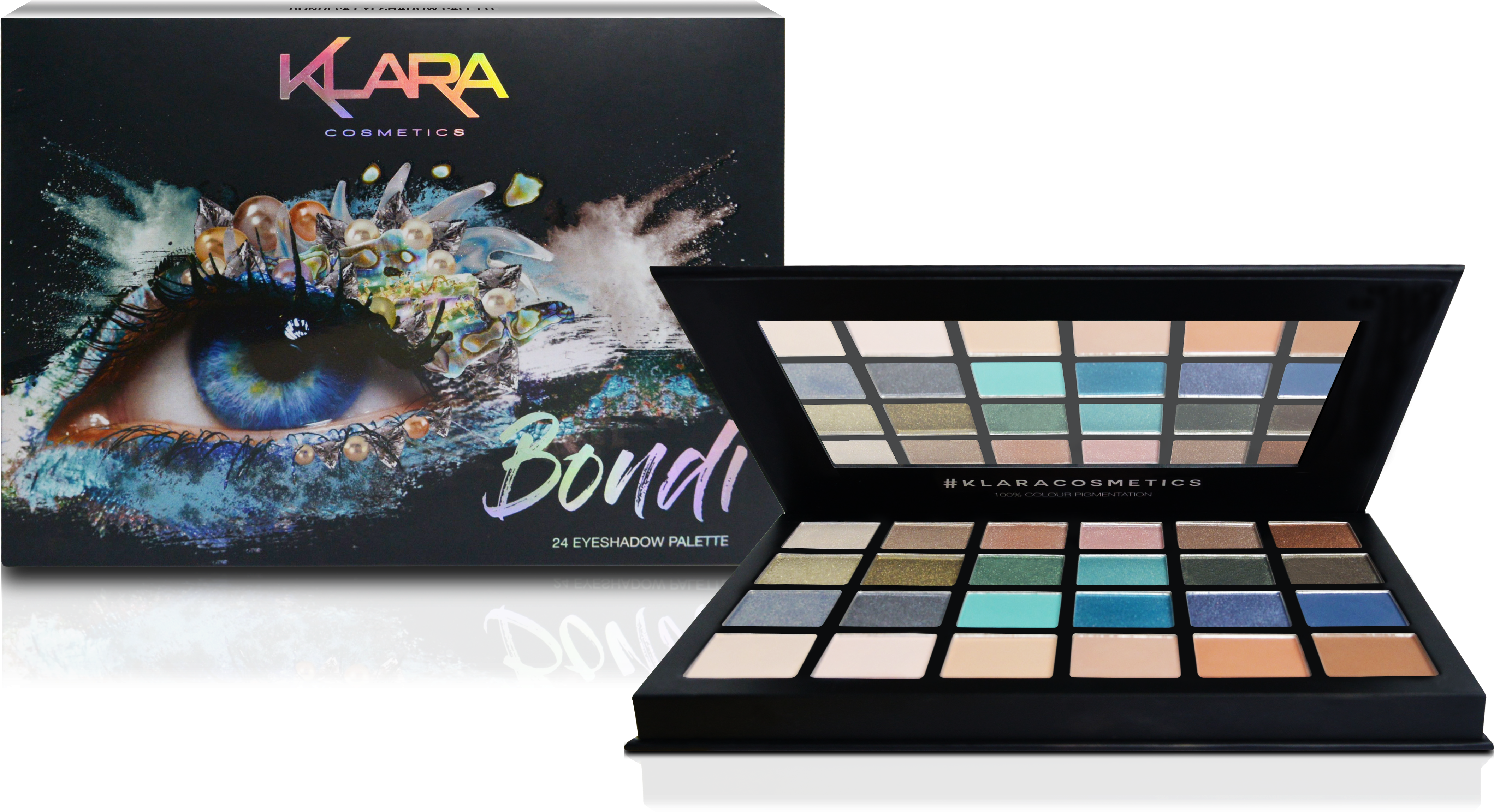 Klara Cosmetics Eyeshadow Palette Malibu (4486x2574), Png Download